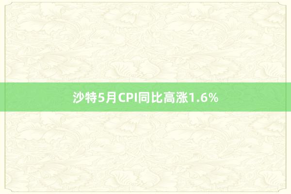 沙特5月CPI同比高涨1.6%