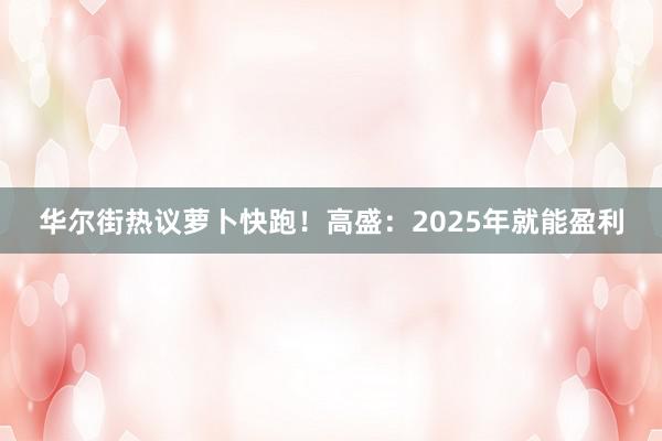 华尔街热议萝卜快跑！高盛：2025年就能盈利