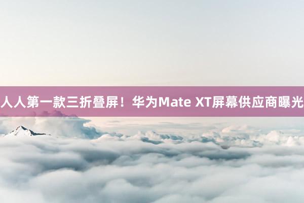 人人第一款三折叠屏！华为Mate XT屏幕供应商曝光