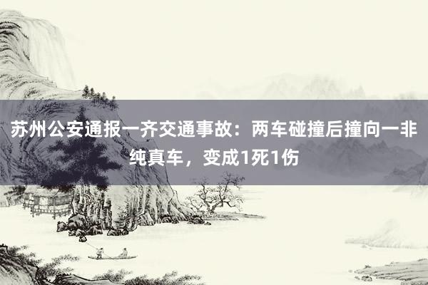 苏州公安通报一齐交通事故：两车碰撞后撞向一非纯真车，变成1死1伤